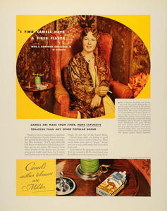 1934 Ad Camel Cigarettes Pack Woman Smoking J Gardner - ORIGINAL FTT9