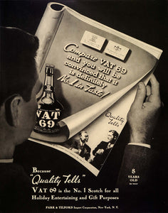1939 Ad Vat 69 Blended Scotch Whisky Holiday Gift Drink - ORIGINAL FTT9