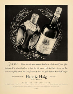 1934 Ad Haig and Haig Scots Whiskey Somerset Importers - ORIGINAL FTT9