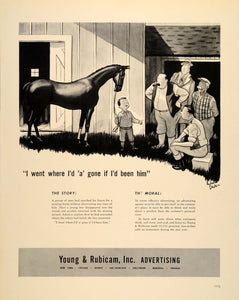 1939 Ad Young Rubicam Advertising Agency Consumer Horse - ORIGINAL FTT9
