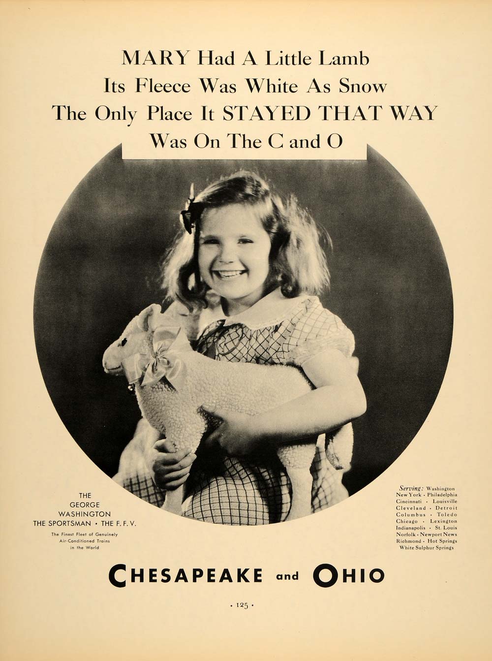1934 Ad Mary Chesapeake Ohio Laundry Girl Nursery Rhyme - ORIGINAL FTT9