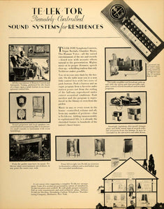 1934 Ad Telektor Remote Control Home Sound Systems - ORIGINAL ADVERTISING FTT9