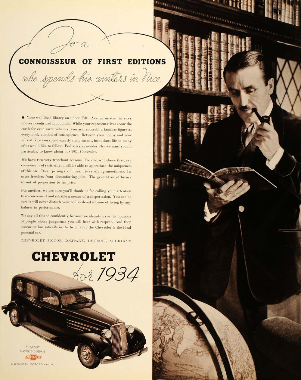1934 Ad Chevrolet Connoisseur First Edition Automobile - ORIGINAL FTT9