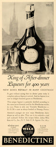 1934 Ad Liqueurs Benedictine D.O.M Cocktail Bottle - ORIGINAL ADVERTISING FTT9