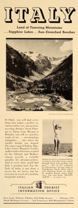 1938 Ad Italian Tourist Information Vacation Travel - ORIGINAL ADVERTISING FTT9