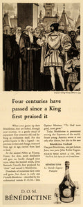 1934 Ad D.O.M. Benedictine Liquor King Francis I Liquor - ORIGINAL FTT9