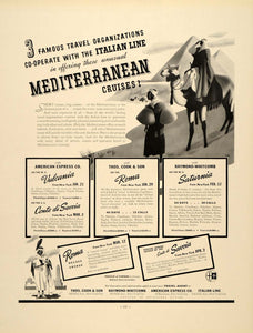 1937 Ad Mediterranean Cruise American Express Italian - ORIGINAL FTT9