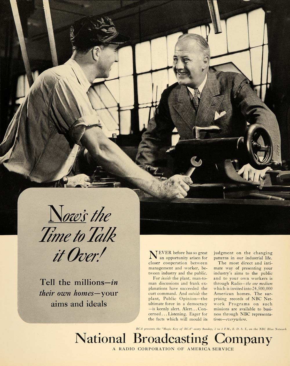 1937 Ad National Broadcasting Radio Democracy NBC - ORIGINAL ADVERTISING FTT9