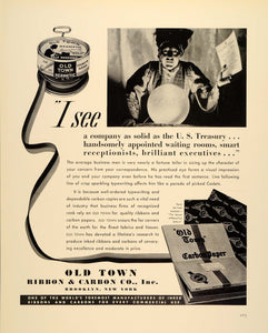 1939 Ad Old Town Typewriter Ribbon Carbon Copy Paper - ORIGINAL ADVERTISING FTT9