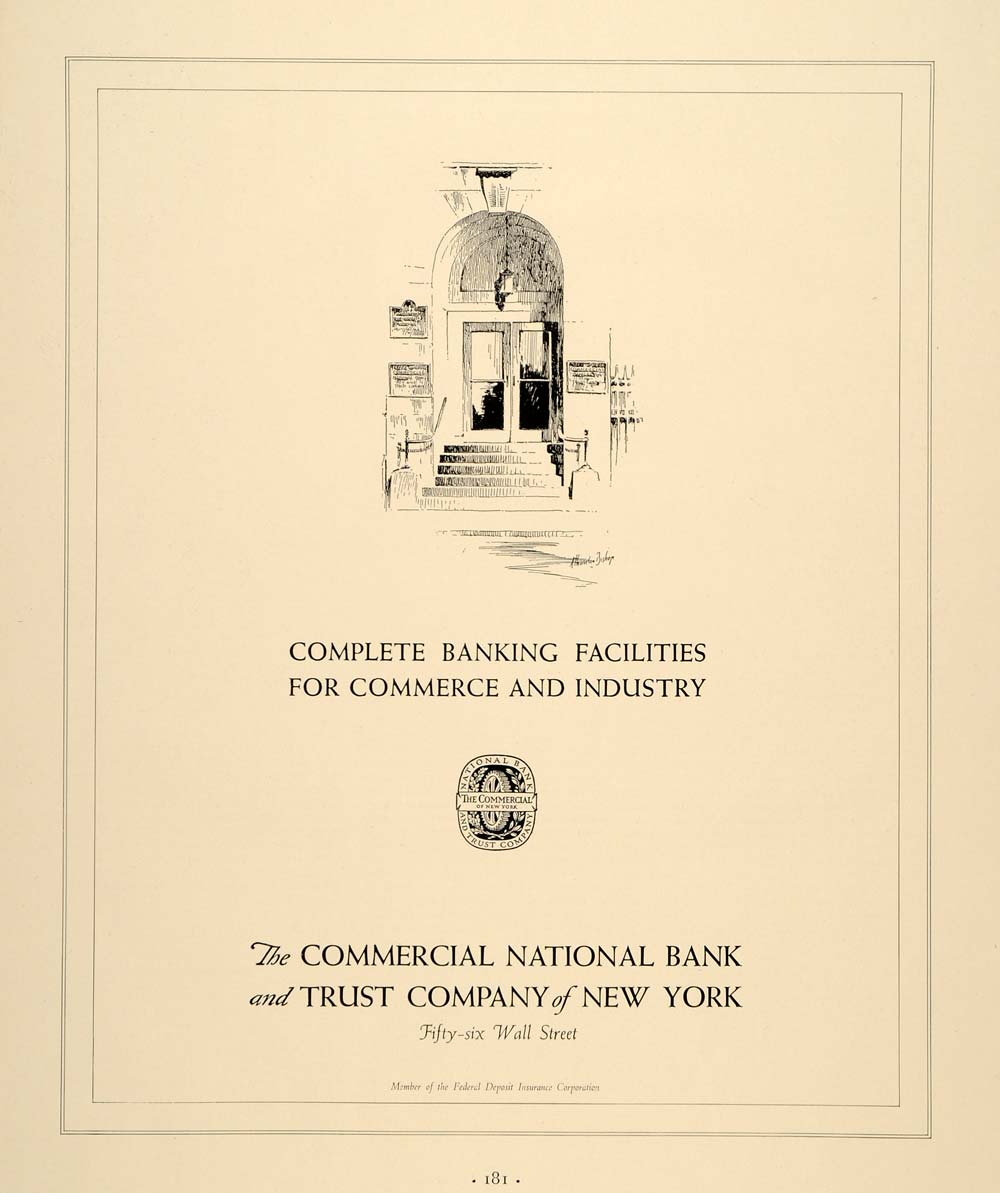 1937 Ad Commercial National Bank Trust Commerce - ORIGINAL ADVERTISING FTT9