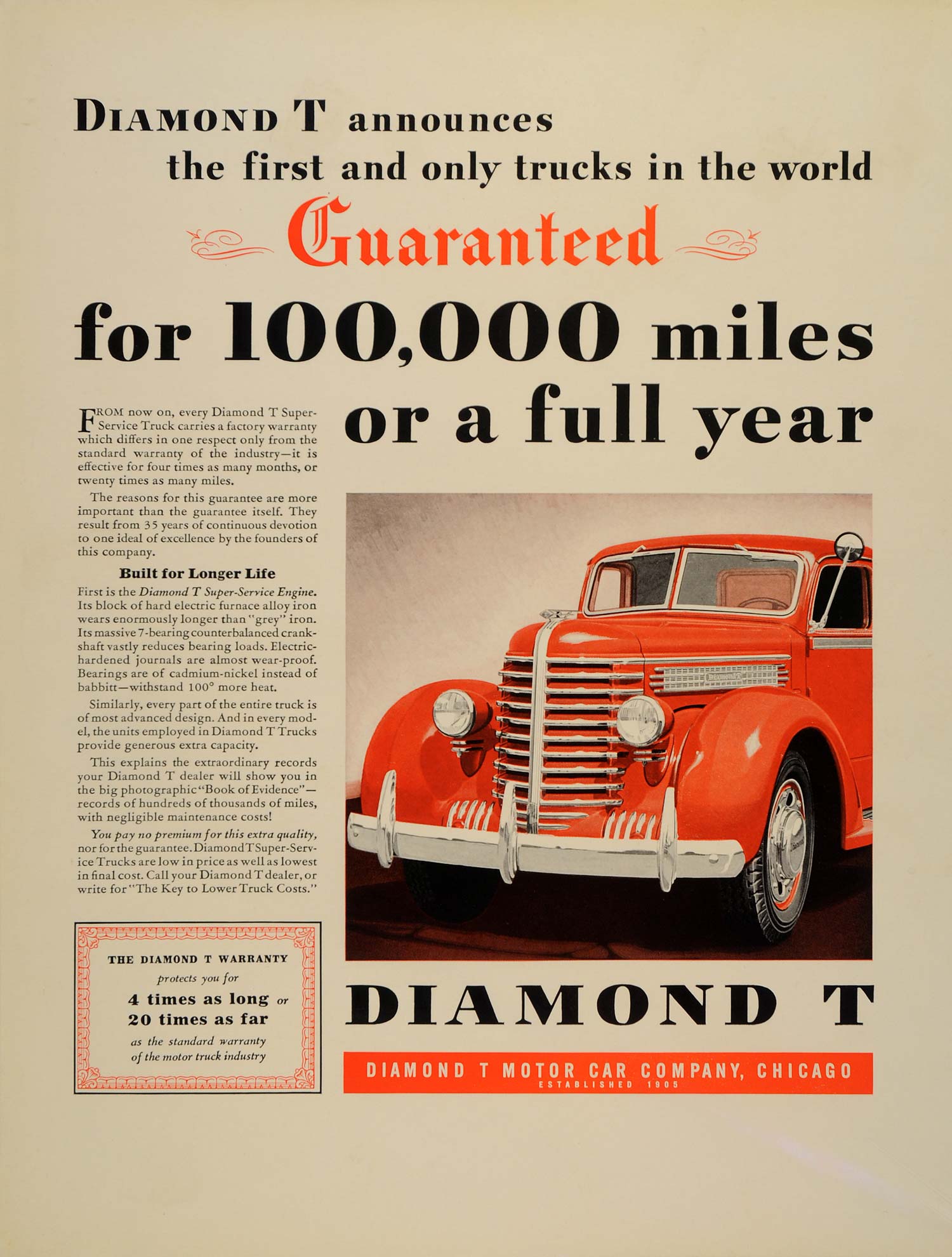 1939 Ad Diamond T Motor Company Cars Trucks Chicago IL - ORIGINAL FTT9