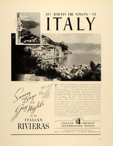 1938 Ad Italy Italian Tourist Information Vacation Spot - ORIGINAL FTT9