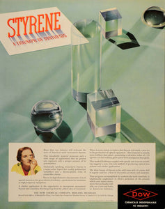 1937 Ad Monomeric Styrene Synthesis Dow Chemicals Prism - ORIGINAL FTT9