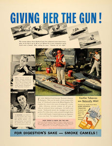 1937 Ad Boating Gun Camel Cigarettes Tobacco Cartons - ORIGINAL ADVERTISING FTT9