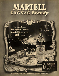 1937 Ad Martell Antique Liquor Cognac Brandy Bottles - ORIGINAL ADVERTISING FTT9