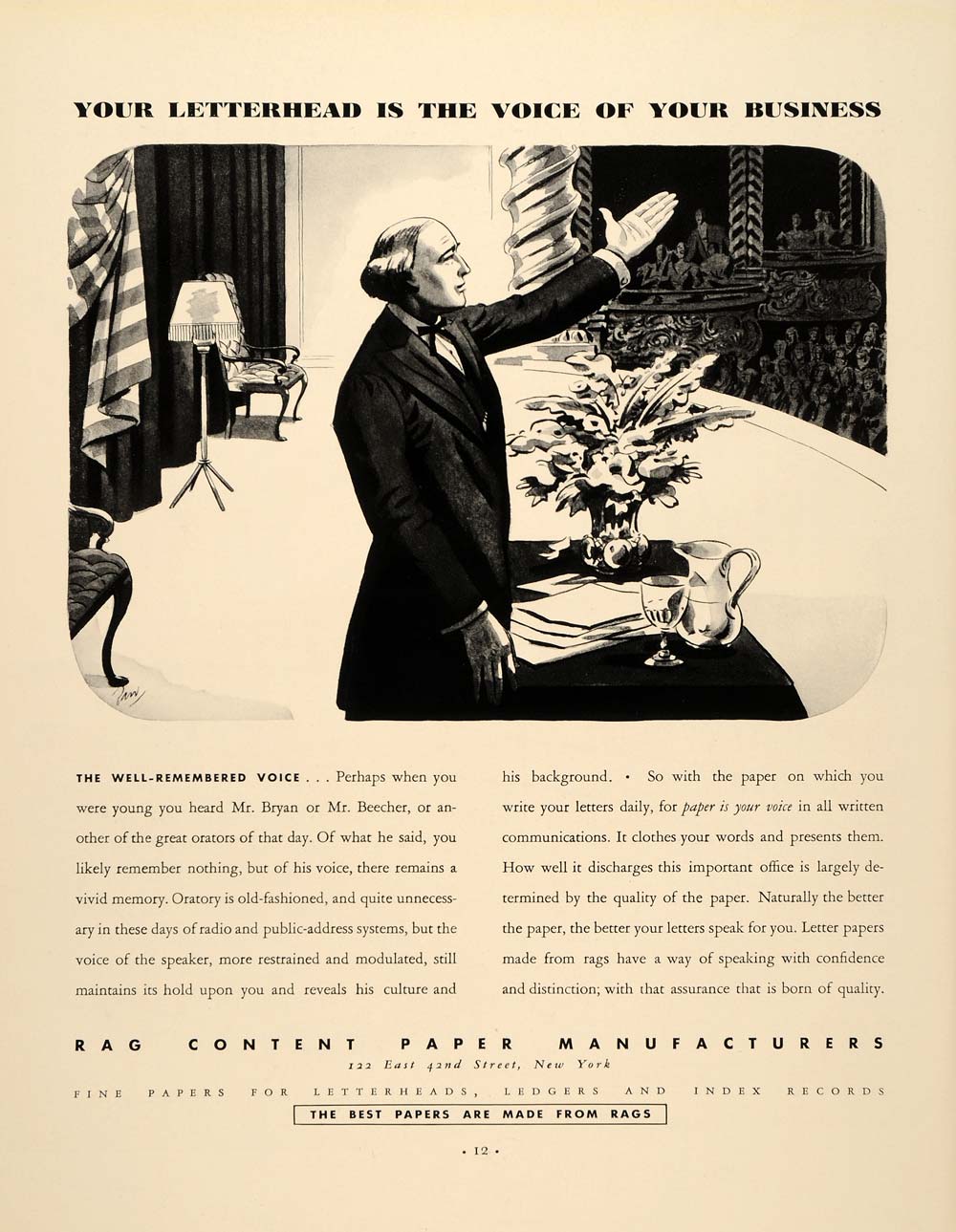 1937 Ad Rag Content Paper Letterhead Ledgers Records - ORIGINAL ADVERTISING FTT9