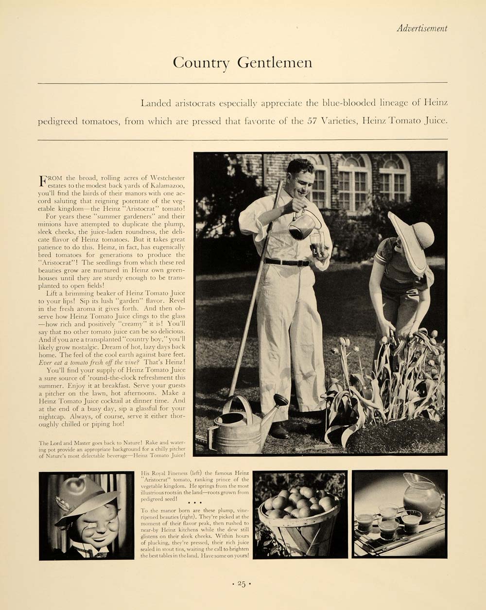 1937 Ad Heinz Tomato Juice 57 Varieties Garden Tulip - ORIGINAL ADVERTISING FTT9