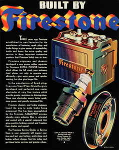 1934 Ad Firestone Parts Steel Braking Car Batteries - ORIGINAL ADVERTISING FTT9