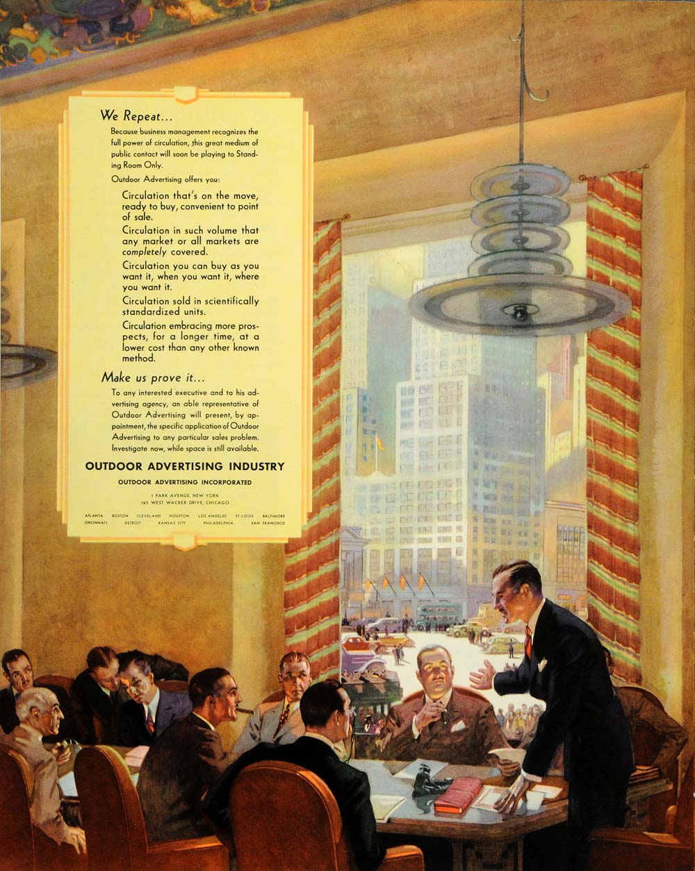 1934 Ad Circulation Marketing Advertising Standing Room - ORIGINAL FTT9