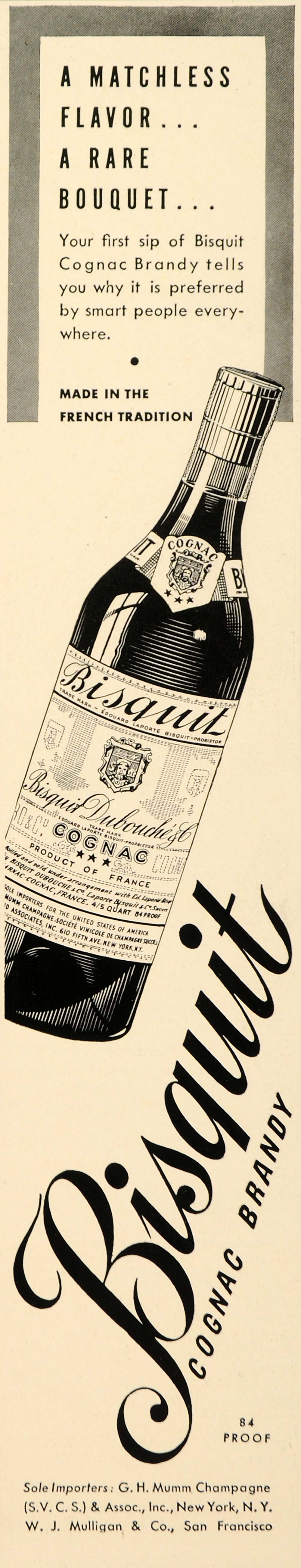 1939 Ad Bisquit Cognac Brandy Liqueur Alcoholic Drink - ORIGINAL FTT9