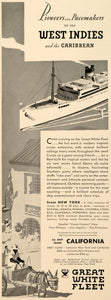 1934 Ad Great White Fleet Cruise Vacation Ship Travel - ORIGINAL FTT9