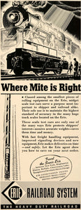 1937 Ad Erie Railroad System Train Illustration Trip - ORIGINAL ADVERTISING FTT9