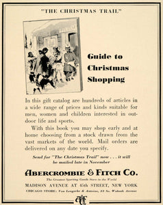 1937 Ad Abercrombie Fitch Christmas Shopping Sports - ORIGINAL ADVERTISING FTT9