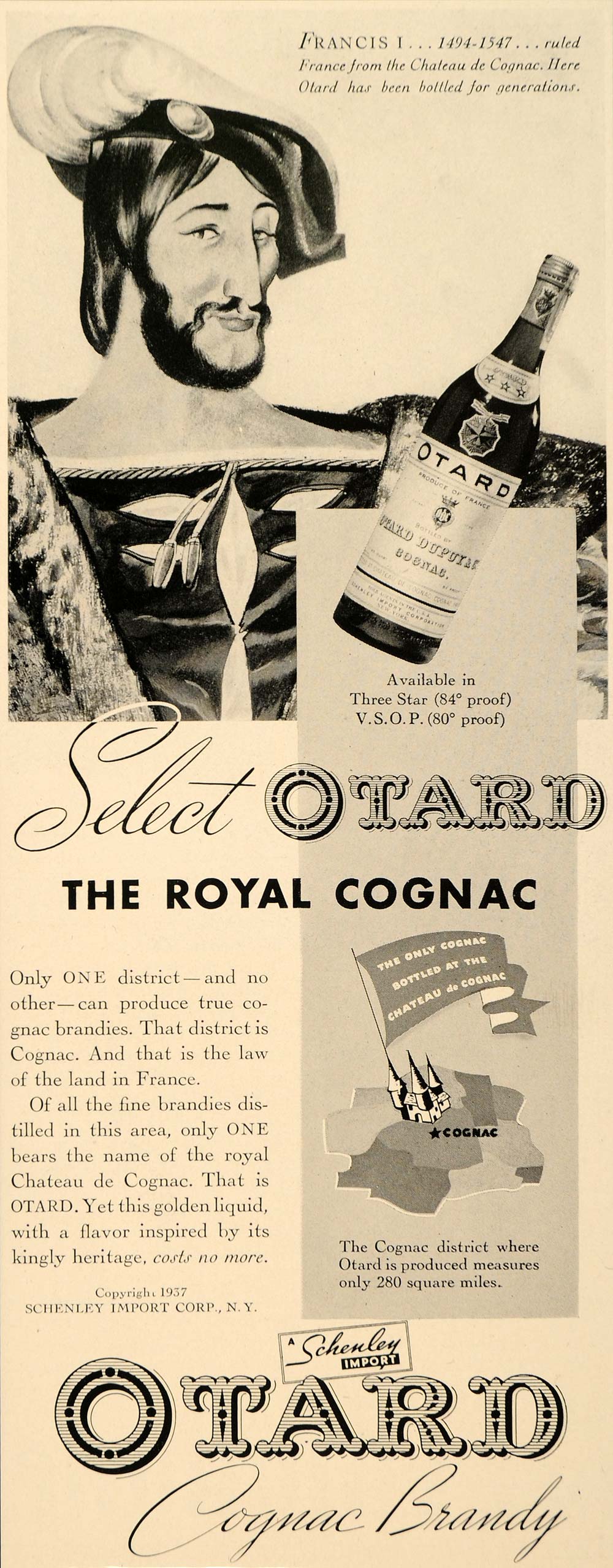 1937 Ad Otard Royal Cognac Brandy Liquor Alcohol - ORIGINAL ADVERTISING FTT9