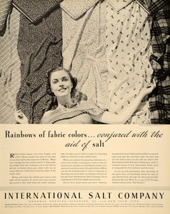 1937 Ad Fabrics Salt Research Laboratory Material - ORIGINAL ADVERTISING FTT9