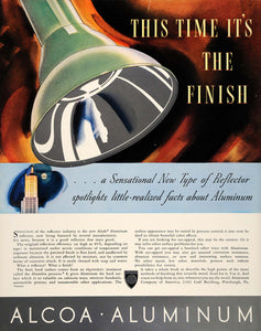 1937 Ad Alcoa Aluminum Flashlight Reflector Spotlights - ORIGINAL FTT9