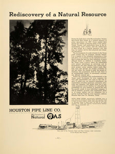 1937 Ad Natural Gas Resources Houston Pipe Line - ORIGINAL ADVERTISING FTT9