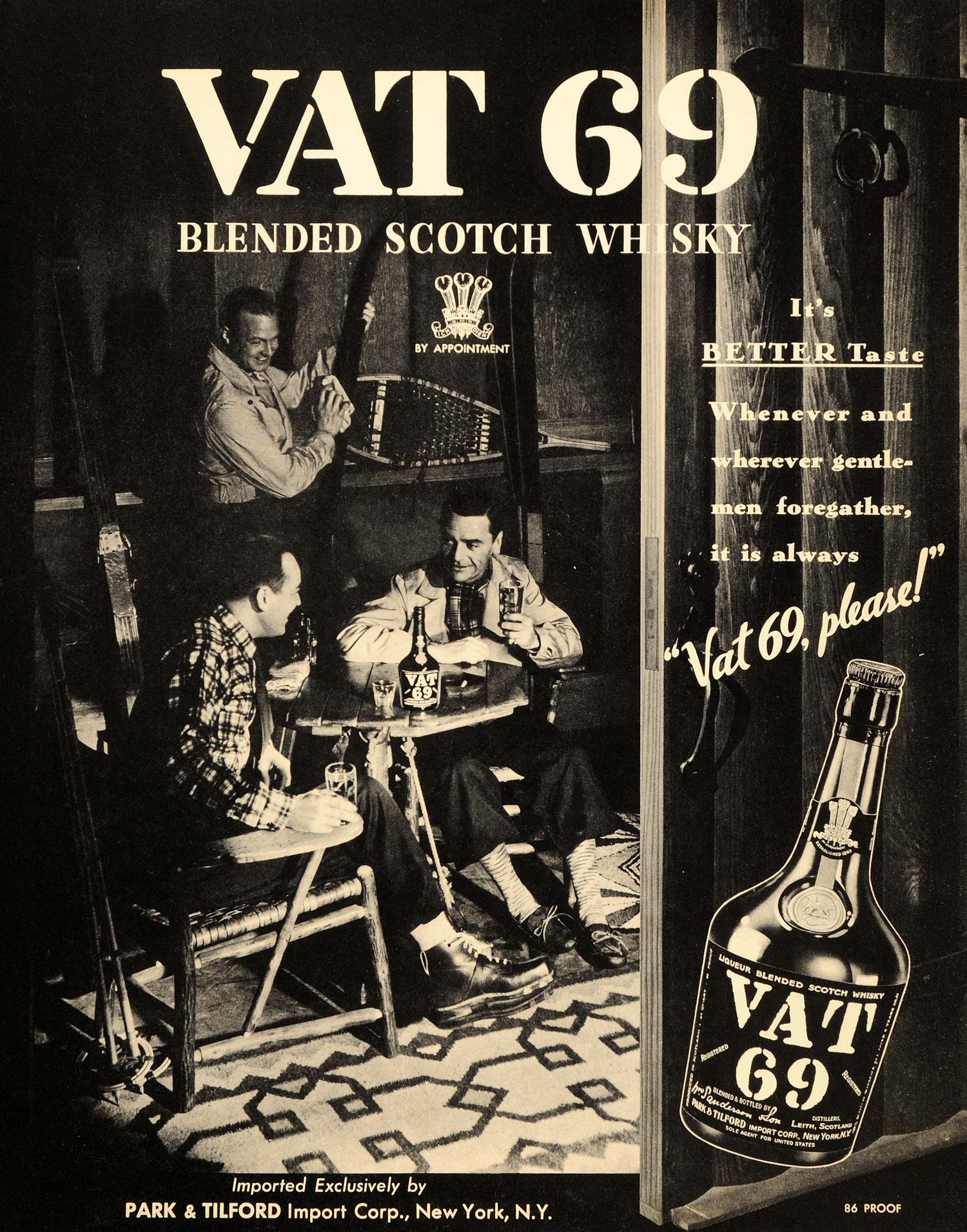 1937 Ad Vat 69 Vintage Alcohol Park Tilford Liquor - ORIGINAL ADVERTISING FTT9