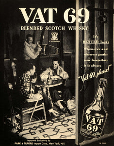 1937 Ad Vat 69 Vintage Alcohol Park Tilford Liquor - ORIGINAL ADVERTISING FTT9