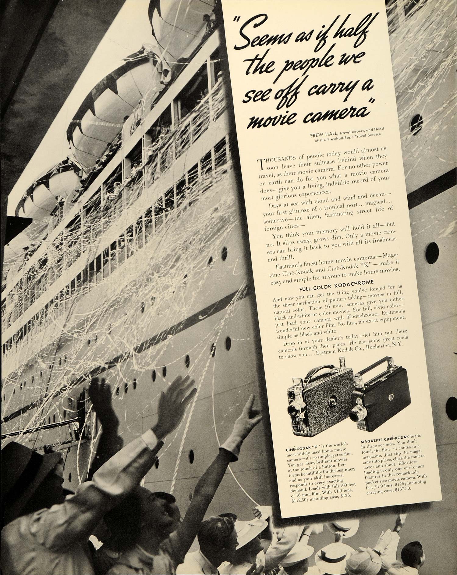 1937 Ad Kodachrome Video Camera Camcorder Movie Film ORIGINAL ADVERTISING FTT9