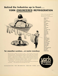 1939 Ad York Refrigeration Air Conditioning Ice Sundae - ORIGINAL FTT9