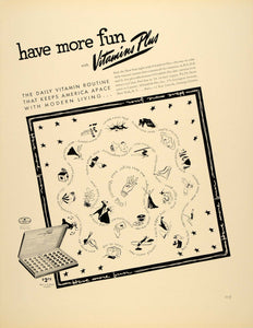 1939 Ad Vitamins Plus Health Medical Supplement Iron - ORIGINAL ADVERTISING FTT9