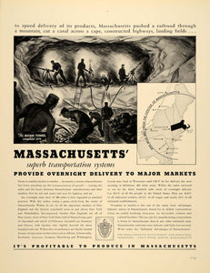 1939 Ad Railroad Massachusetts Development Industrial - ORIGINAL FTT9
