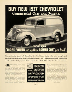 1937 Ad Chevrolet Commercial Cars Trucks Antique - ORIGINAL ADVERTISING FTT9