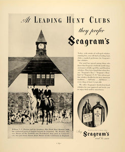 1934 Ad Seagram's Equestrian Alcohol Hunt Club Bottles - ORIGINAL FTT9