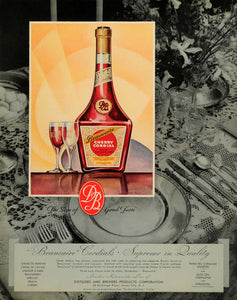 1934 Ad Cherry Coridal Liqueur Beaucaire Distillers - ORIGINAL ADVERTISING FTT9
