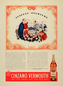 1934 Ad Italian Overture Cinzano Vermouth Moscatello - ORIGINAL ADVERTISING FTT9