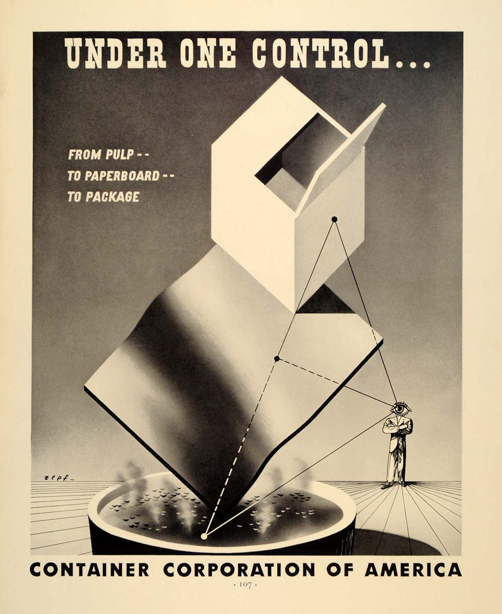 1938 Ad Container Corporation America Box Package Zepf - ORIGINAL FTT9 ...