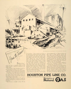 1938 Ad Houston Pipe Line Petroleum Edward Schiwetz Oil - ORIGINAL FTT9