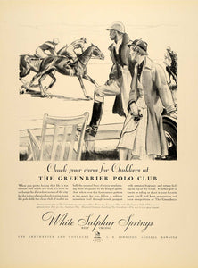1934 Ad White Sulphur Spring Greenbier Polo Club Hotel - ORIGINAL FTT9