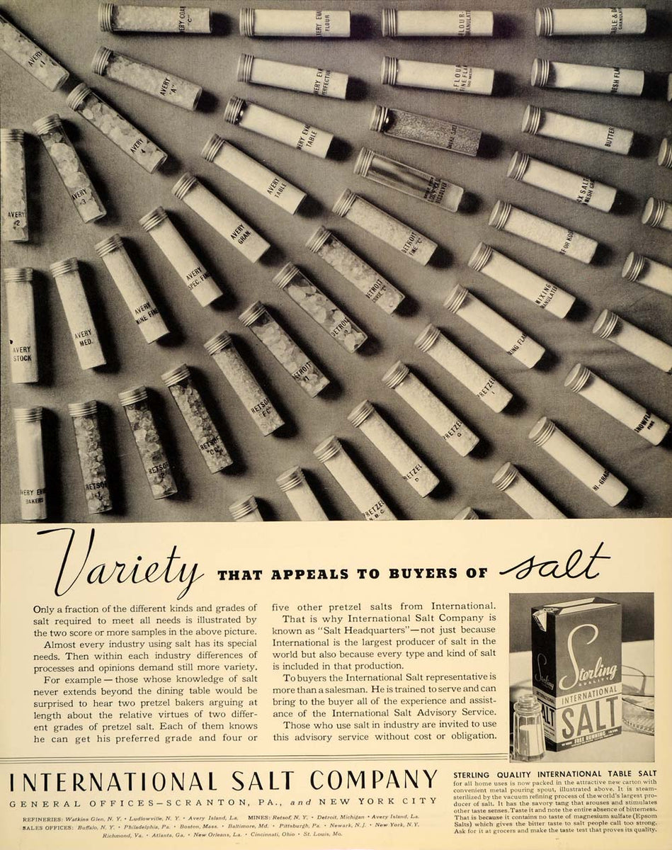 1934 Ad International Salt Sterling Refined Salt - ORIGINAL ADVERTISIN ...