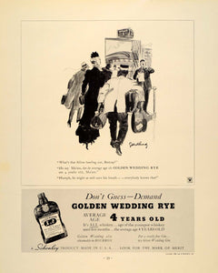 1934 Ad Golden Wedding Rye Whiskey Liquor Bundy - ORIGINAL ADVERTISING FTT9