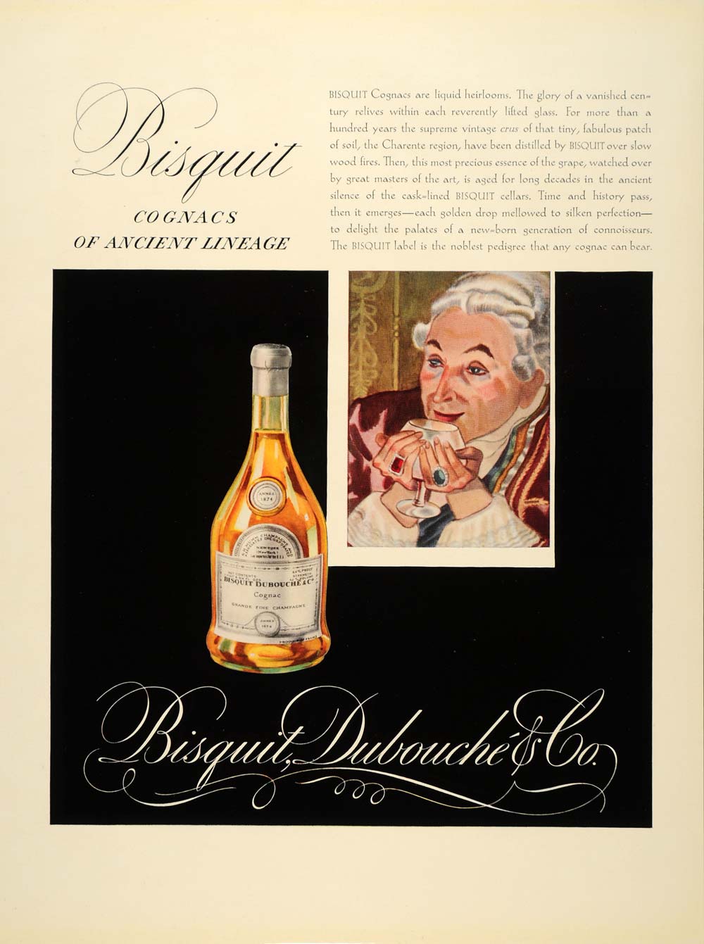 1934 Ad Bisquit Bubouche Cognac Alcohol Liquor Charente - ORIGINAL FTT9