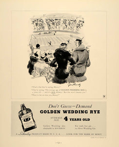 1934 Ad Golden Wedding Rye Whiskey Liquor Alcohol Bundy - ORIGINAL FTT9