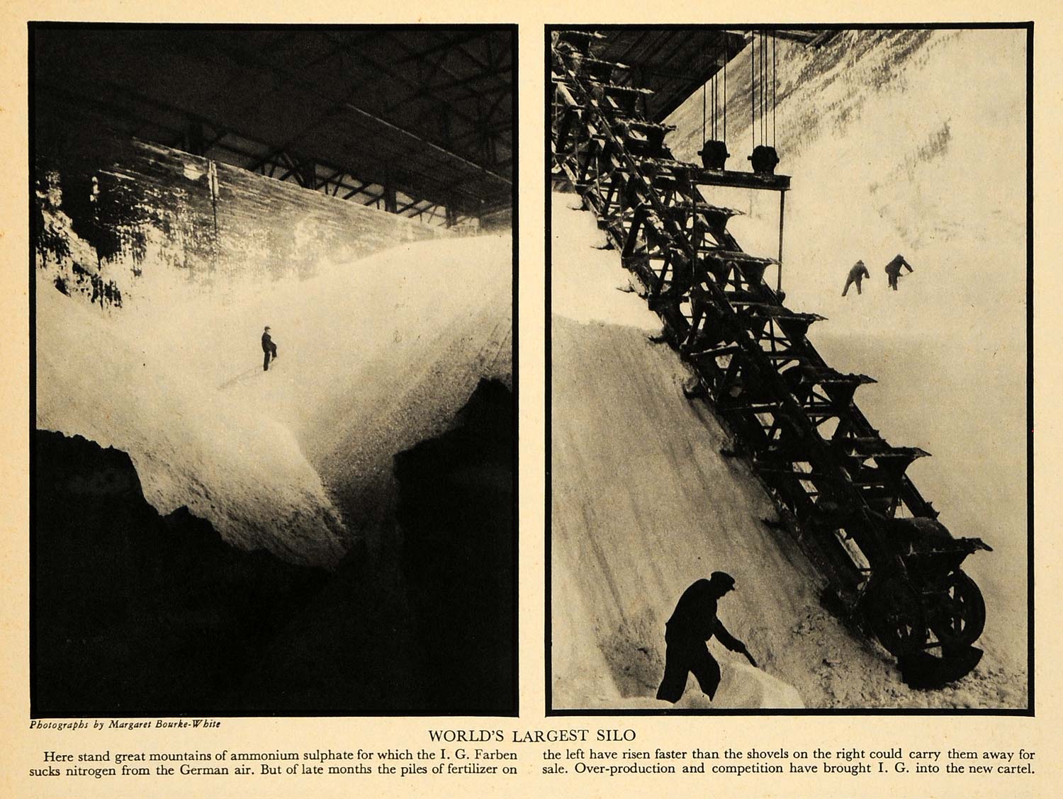 1930 Print World's Largest Silo Nitrogen I . G. Farben ORIGINAL HISTORIC FTZ1