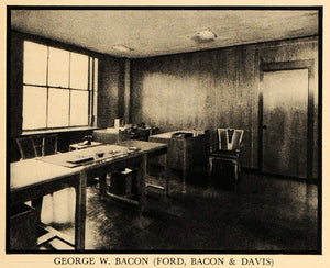 1930 Print George W. Bacon Office Ford Bacon Davis Co. ORIGINAL HISTORIC FTZ1